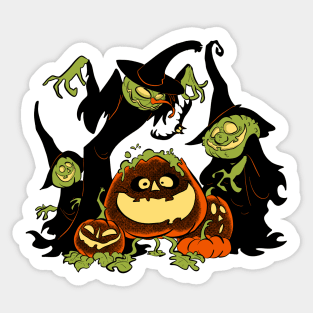 Pumpkin Witches Sticker